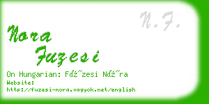 nora fuzesi business card